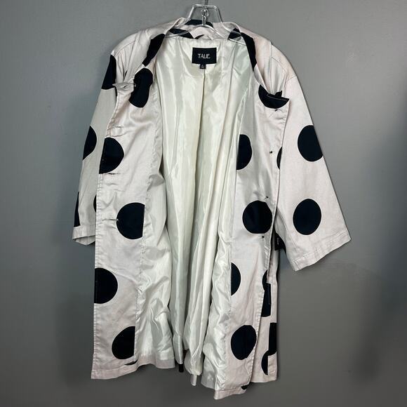 Talie jacket large NWT trench spring cotton polka dot lightweight neutrals - Picture 8 of 13